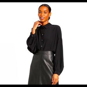 Free Generation Los Angeles Black Chiffon Blouse